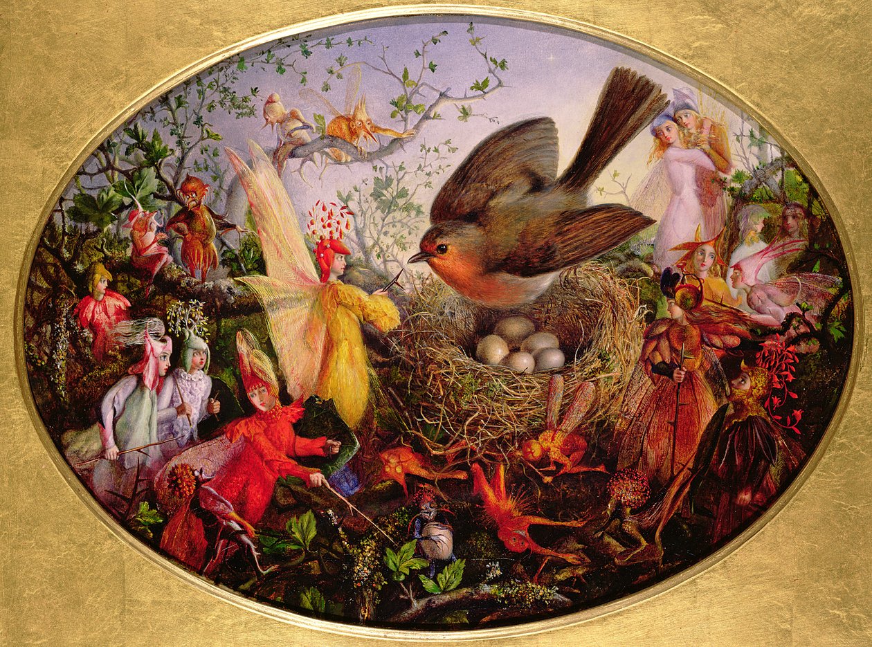 Cock Robin verteidigt sein Nest von John Anster Fitzgerald