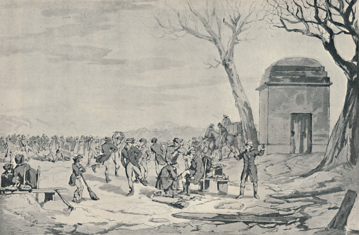 Schlittschuhlaufen im Hyde Park von John Augustus Atkinson
