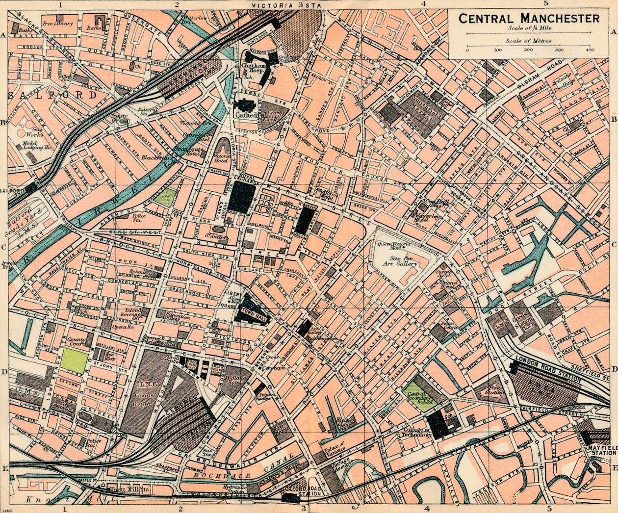 Zentral-Manchester, 20. Jahrhundert von John Bartholomew