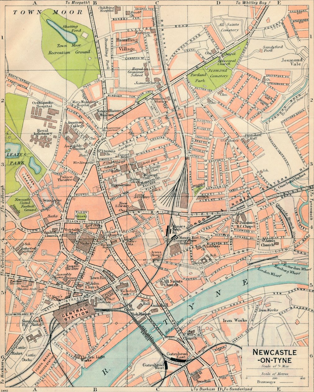 Newcastle-upon-Tyne, 20. Jahrhundert von John Bartholomew