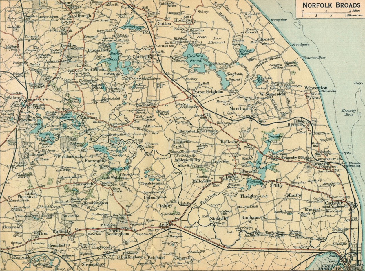 Norfolk Broads, 20. Jahrhundert von John Bartholomew