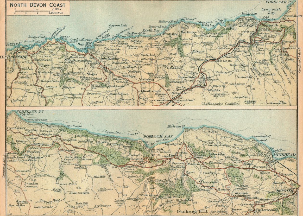 Nordküste von Devon, 20. Jahrhundert von John Bartholomew