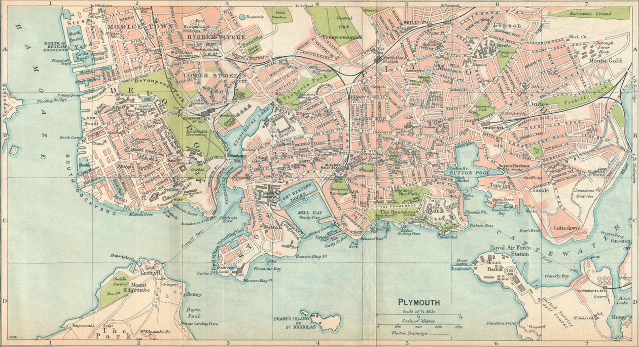 Plymouth, 20. Jahrhundert von John Bartholomew