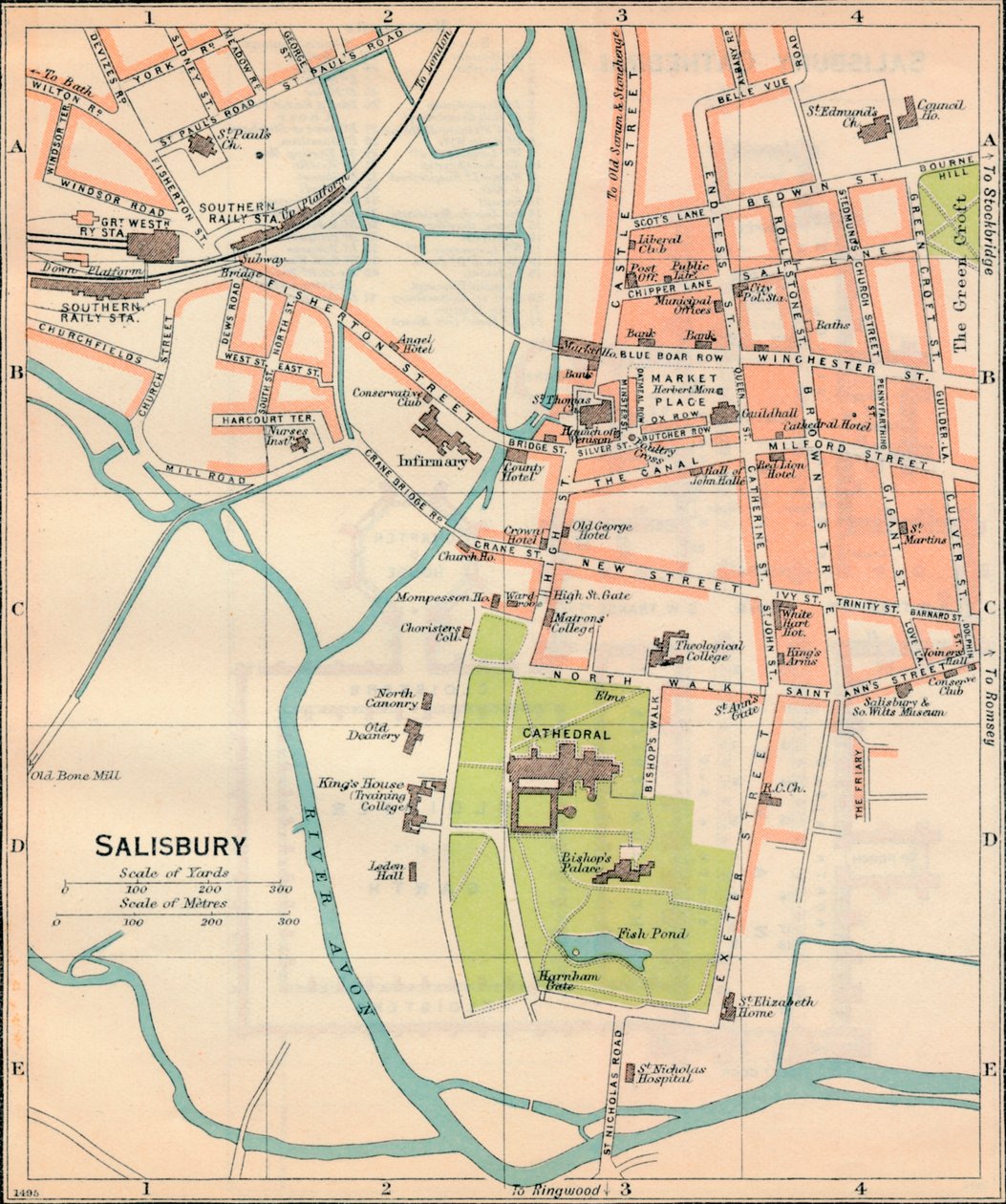 Salisbury, 20. Jahrhundert von John Bartholomew