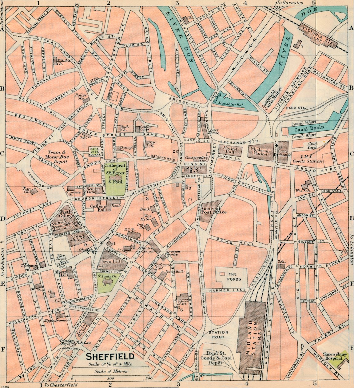 Sheffield, 20. Jahrhundert von John Bartholomew