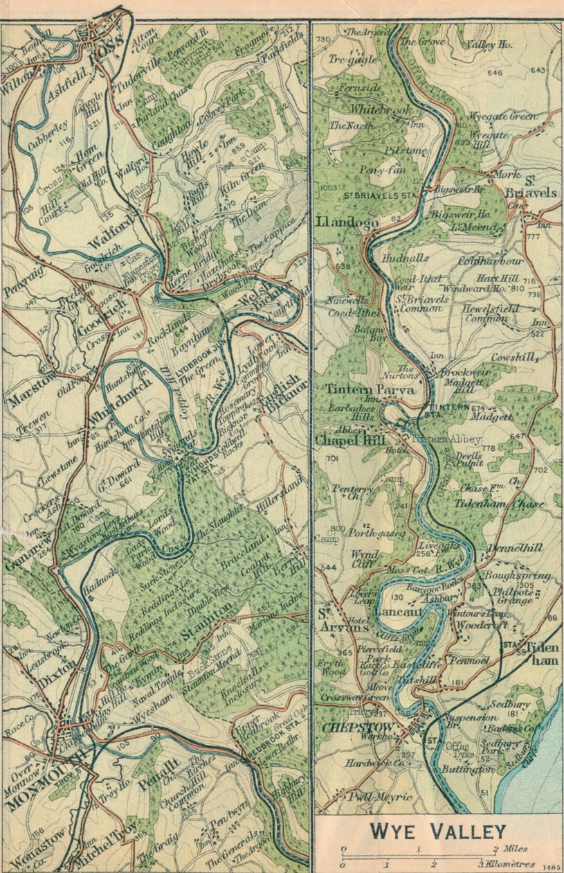 Wye Valley, 20. Jahrhundert von John Bartholomew