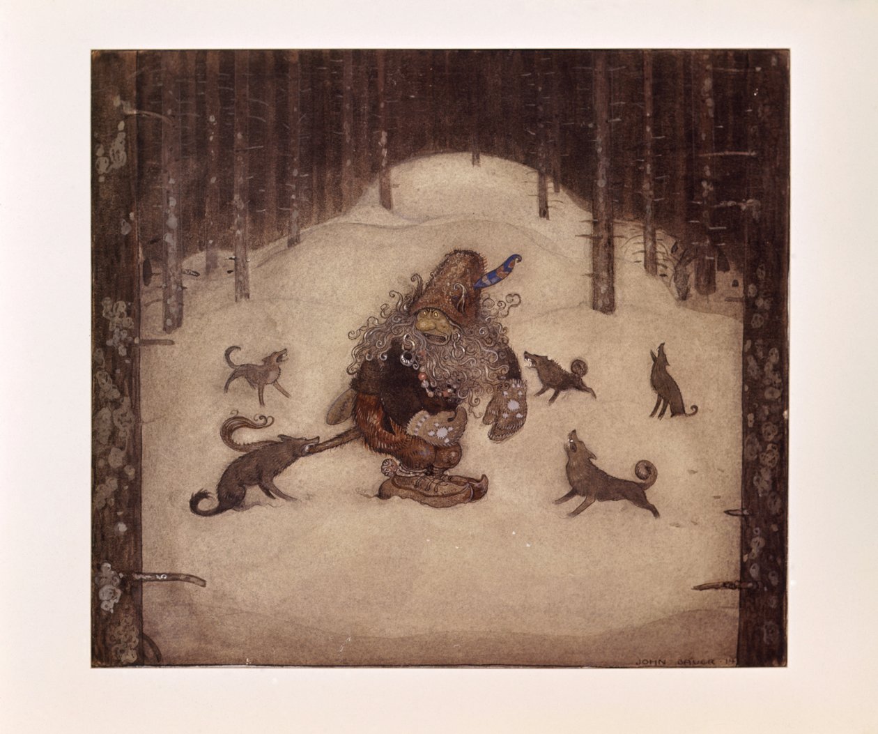 John Bauer, Troll und Wölfe von John Bauer
