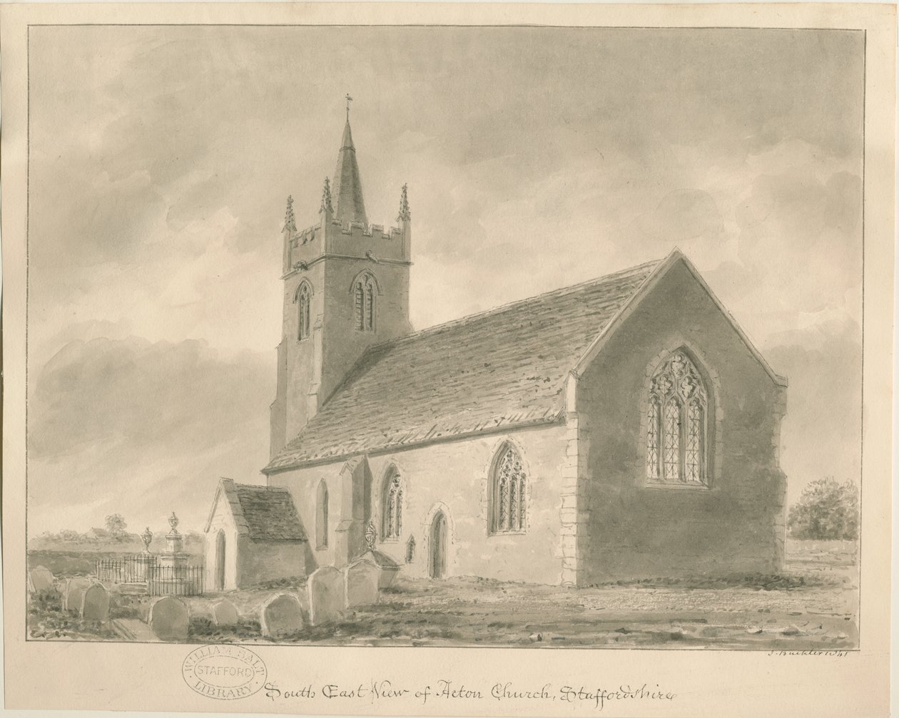 Acton Trussell Kirche von John Buckler
