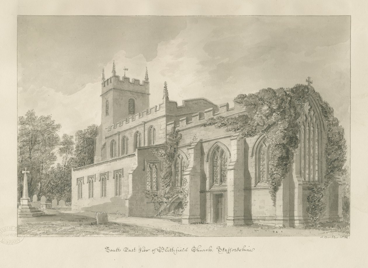 Blithfield Kirche von John Buckler