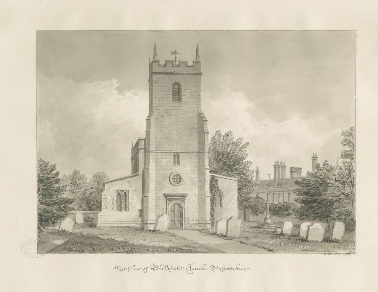 Blithfield Kirche von John Buckler