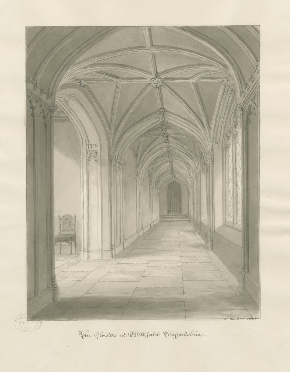 Blithfield Hall - Kreuzgänge von John Buckler