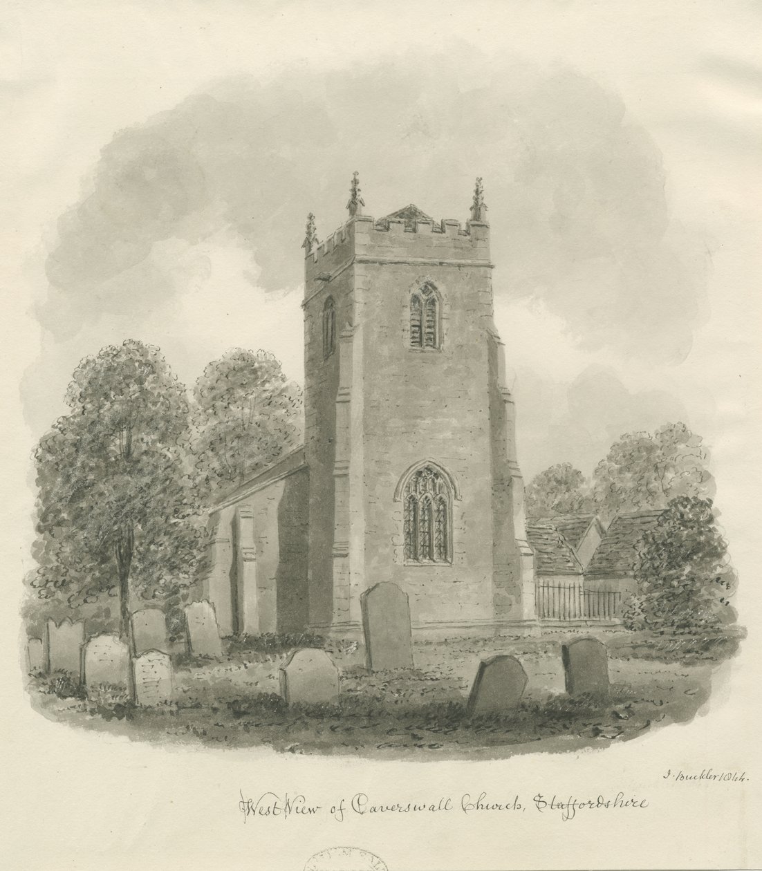 Caverswall Church von John Buckler