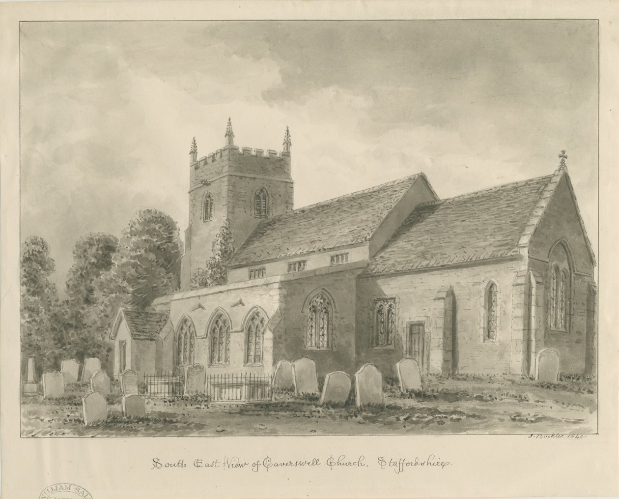 Caverswall Church von John Buckler