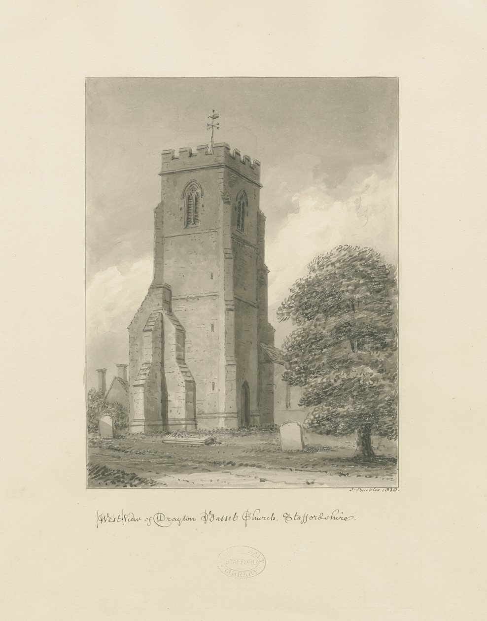 Drayton Bassett Kirche von John Buckler