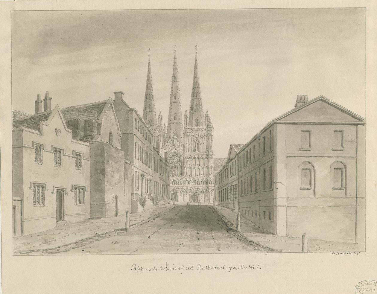Lichfield Kathedrale von John Buckler