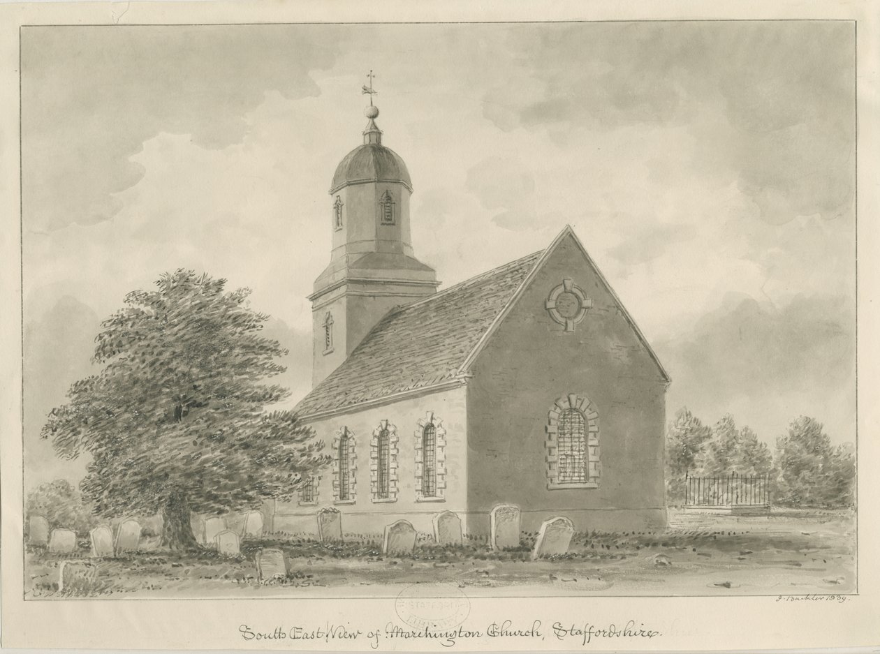 Kirche von Marchington von John Buckler