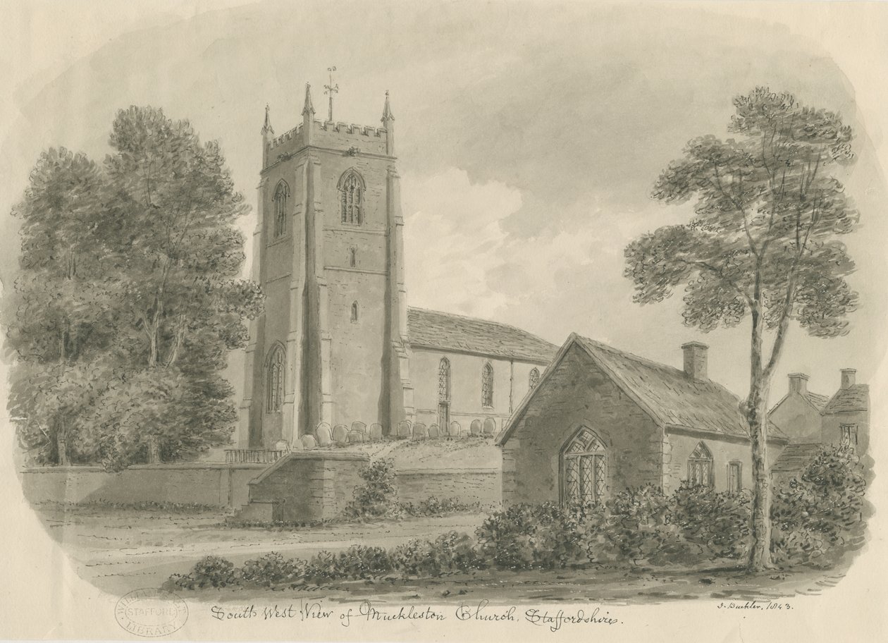 Mucklestone Kirche von John Buckler
