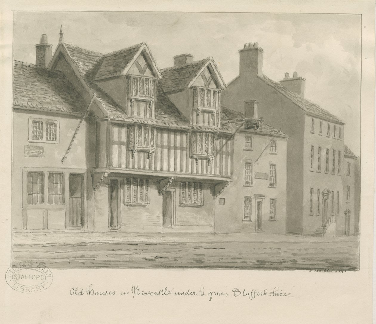Newcastle-under-Lyme - Alte Häuser von John Buckler