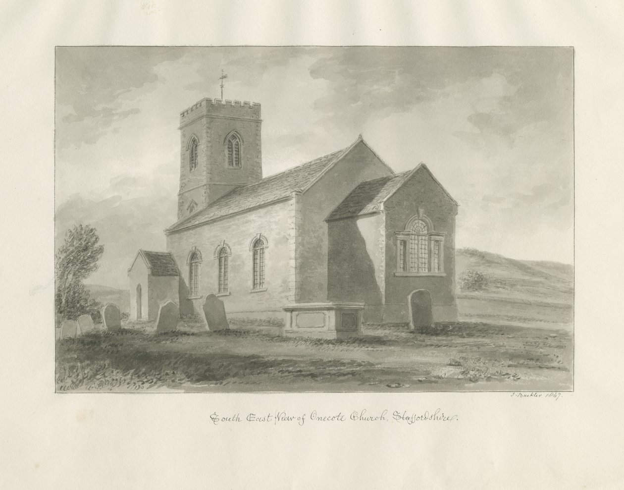 Onecote Kirche (1847) von John Buckler