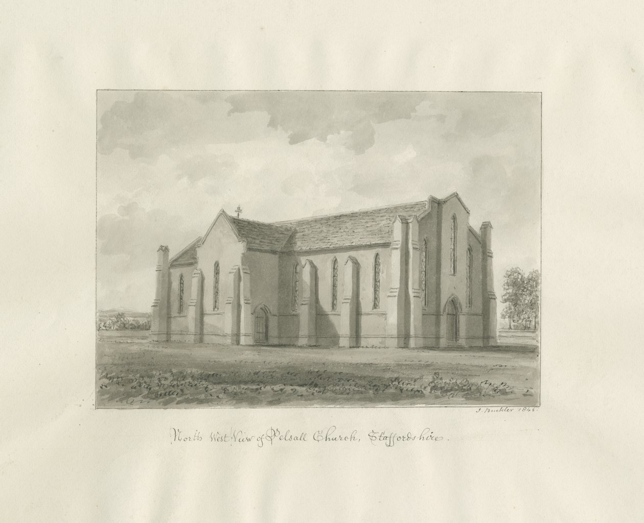 Pelsall Kirche von John Buckler