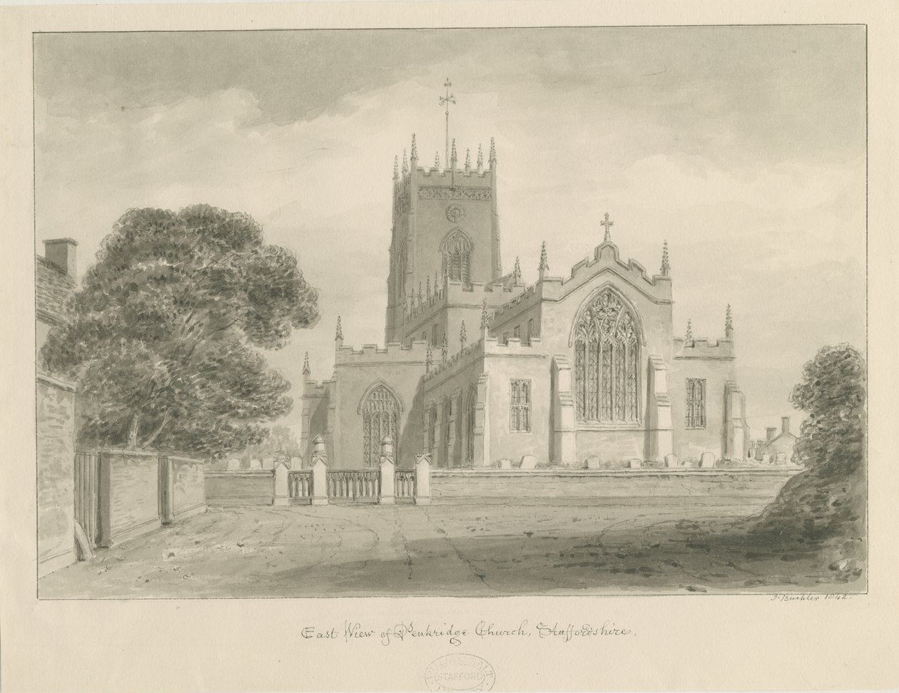 Penkridge Kirche von John Buckler