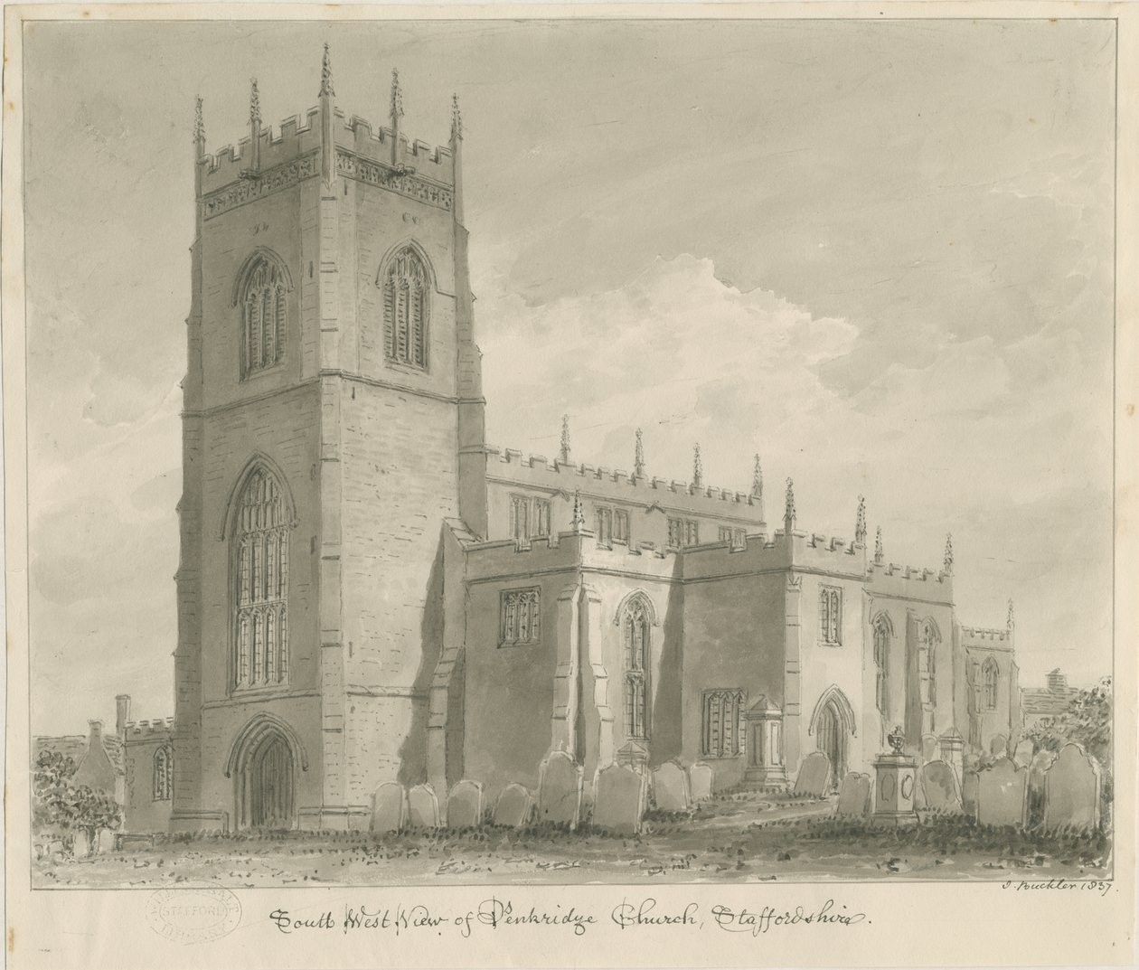 Penkridge Kirche von John Buckler