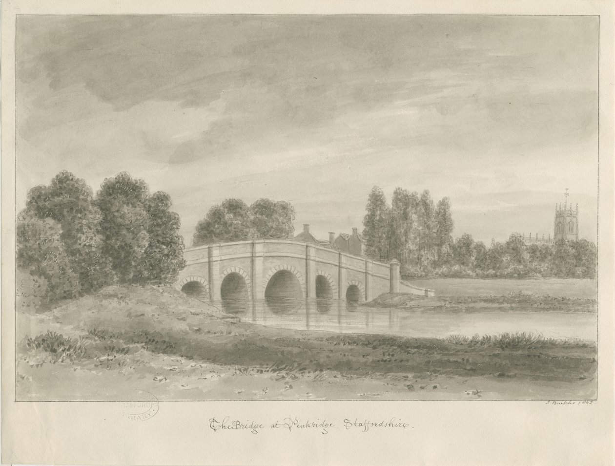 Penkridge Stadt - Bull Brücke von John Buckler