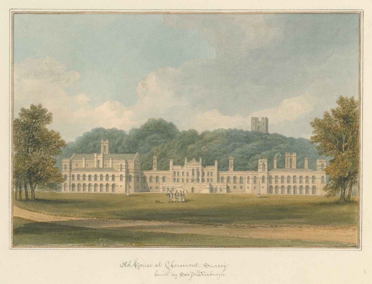 Surrey - Claremont - Altes Haus, 1824 von John Buckler