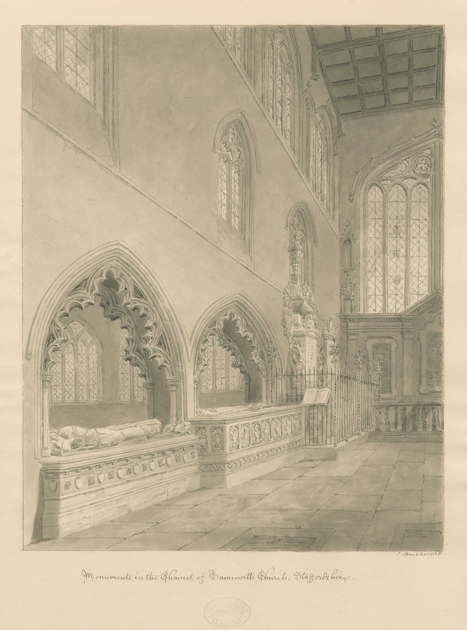 Tamworth Kirche - Denkmäler von John Buckler