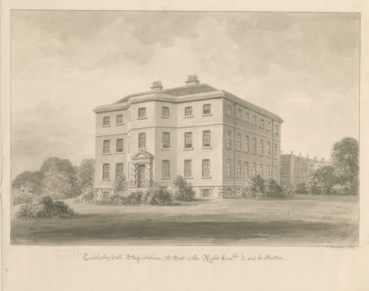 Teddesley Hall von John Buckler