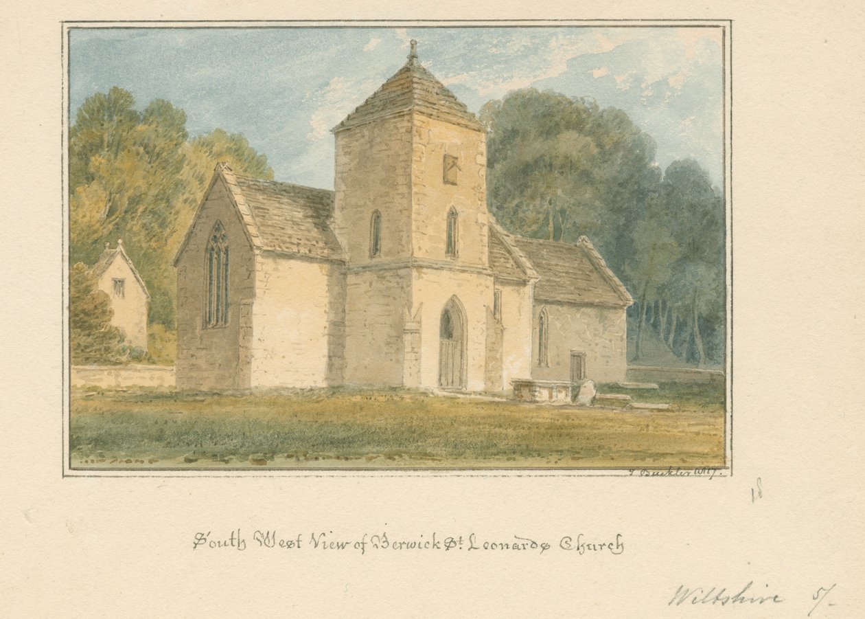 Berwick Saint Leonard Kirche, 1817 von John Buckler