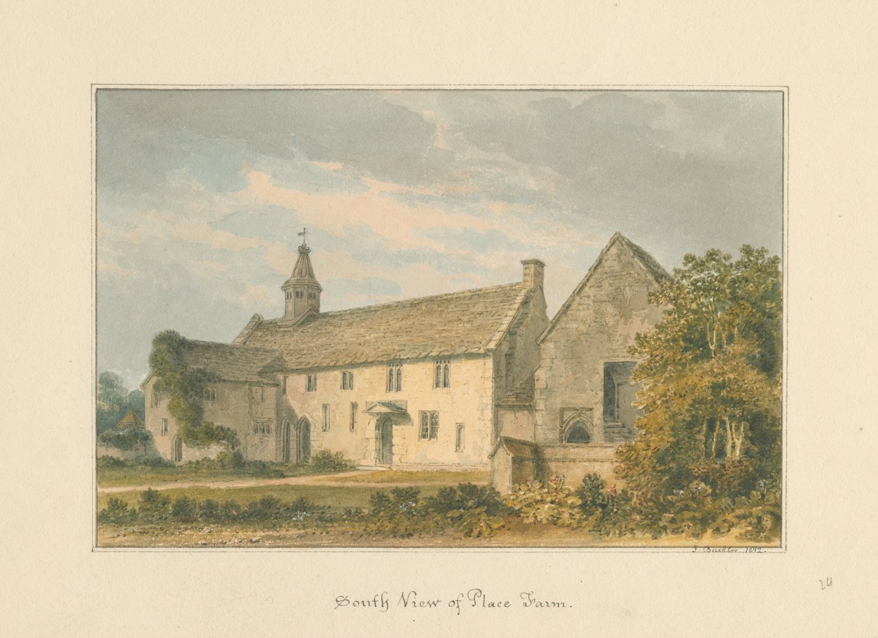 Wiltshire - Place Farm, 1812 von John Buckler