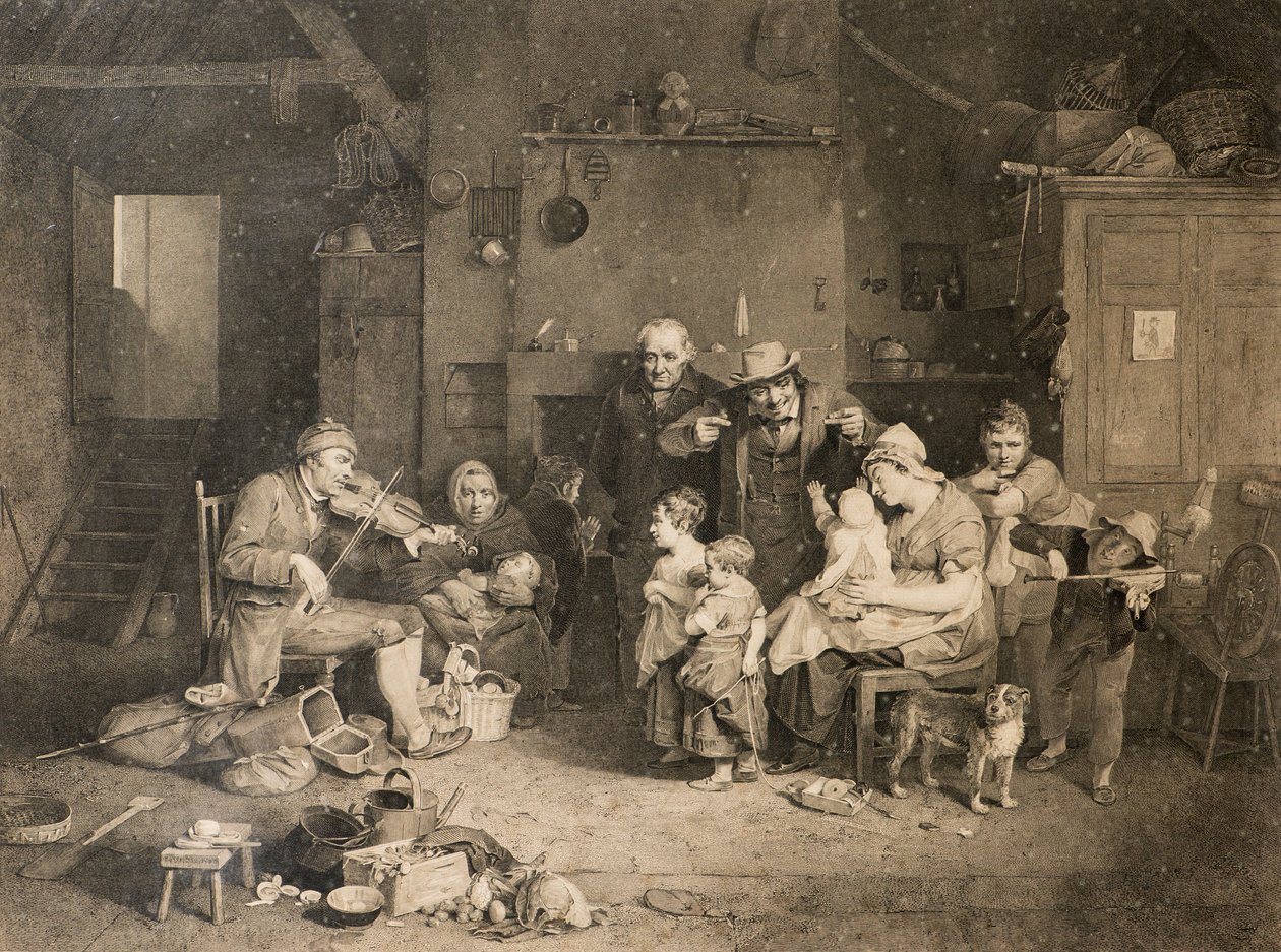 Der blinde Geiger (nach Sir David Wilkie) von John Burnet
