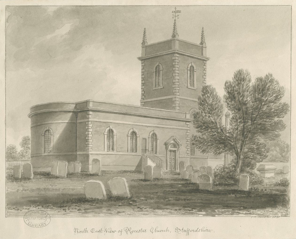 Rocester Kirche von John Chessell Buckler