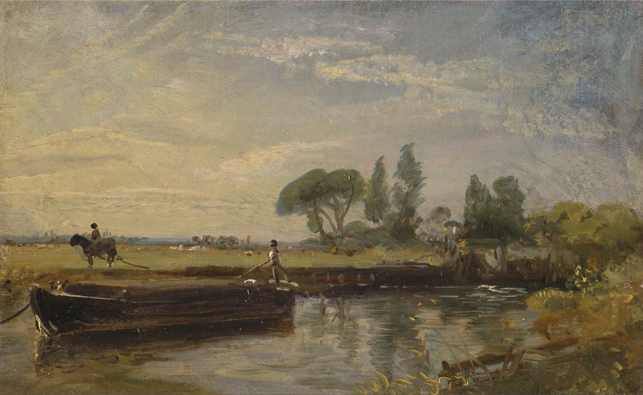 Barke unterhalb der Flatford-Schleuse von John Constable