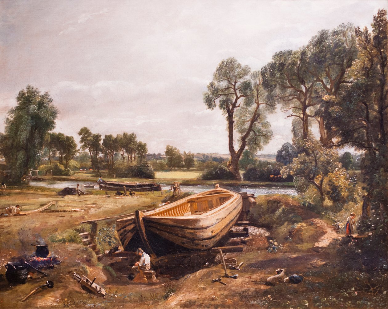 Bootsbau bei Flatford Mill von John Constable