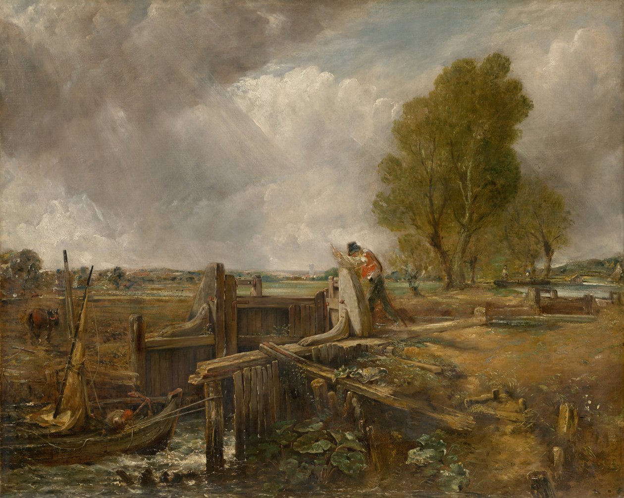 Studie von "Ein Boot passiert eine Schleuse" von John Constable