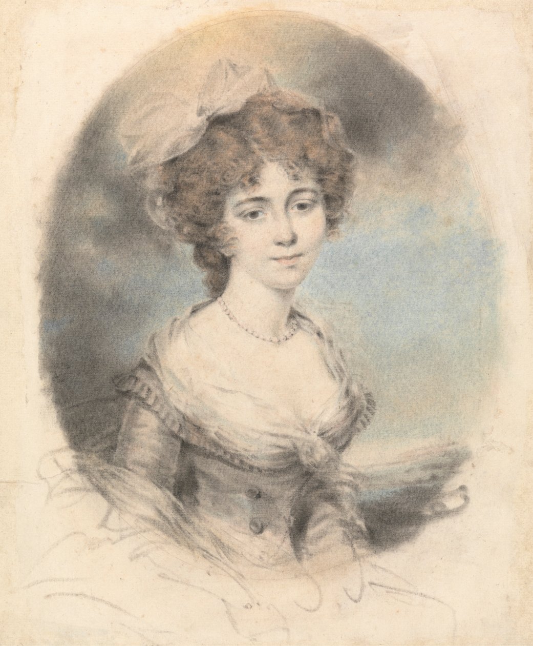 Porträt einer Dame, frontal von John Downman