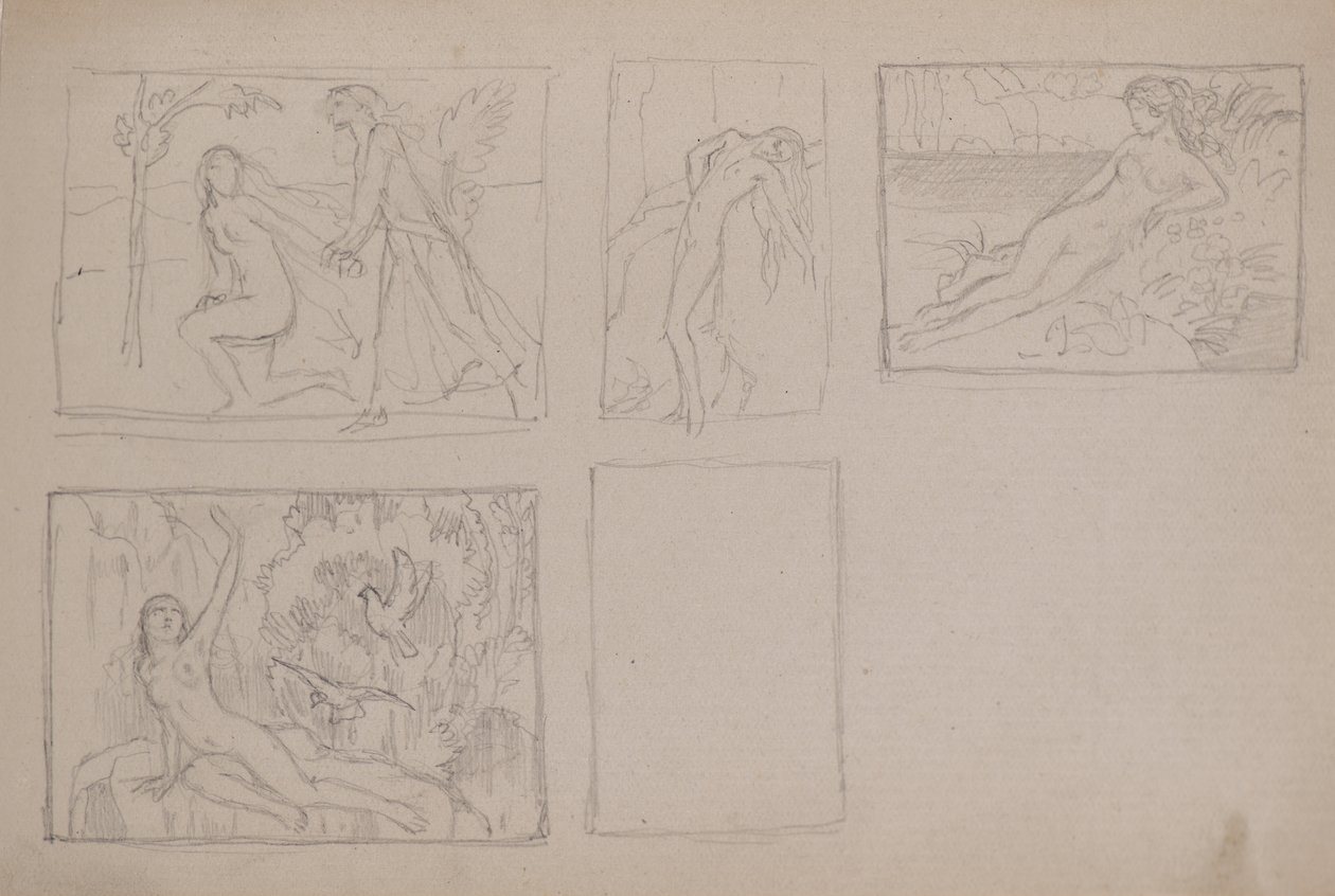 Ohne Titel [Nackte Figuren in einer Landschaft] von John Duncan