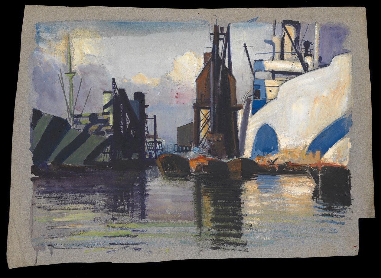 Ansicht eines Hafens von John Everett