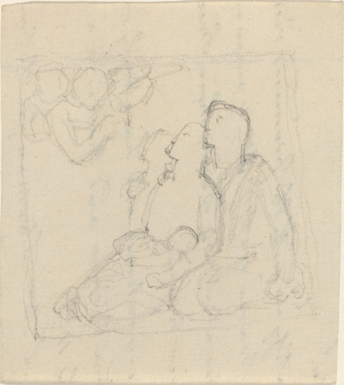 Eine Familie, von Engeln angesprochen von John Flaxman