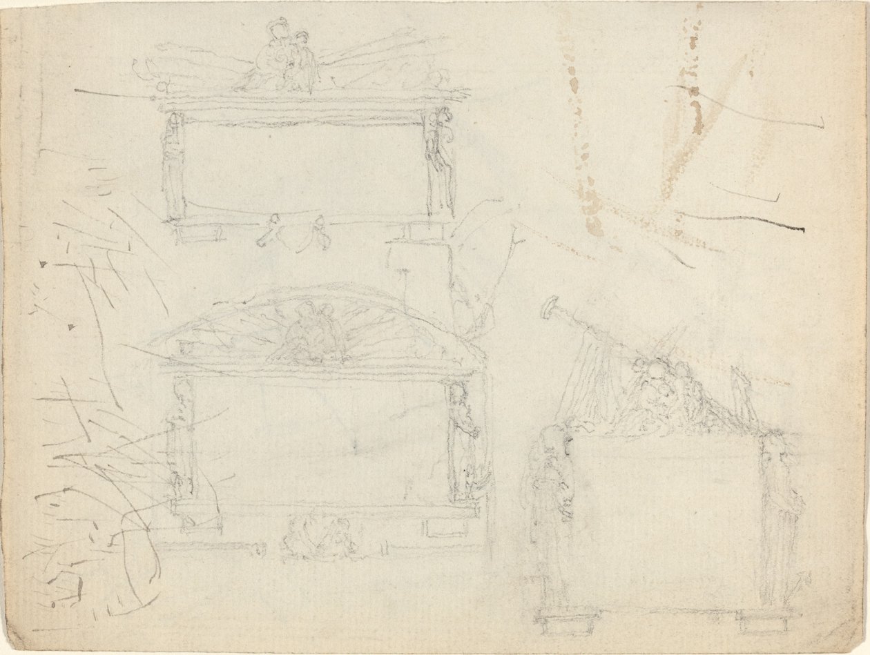 Entwürfe für Denkmäler [recto und verso] von John Flaxman