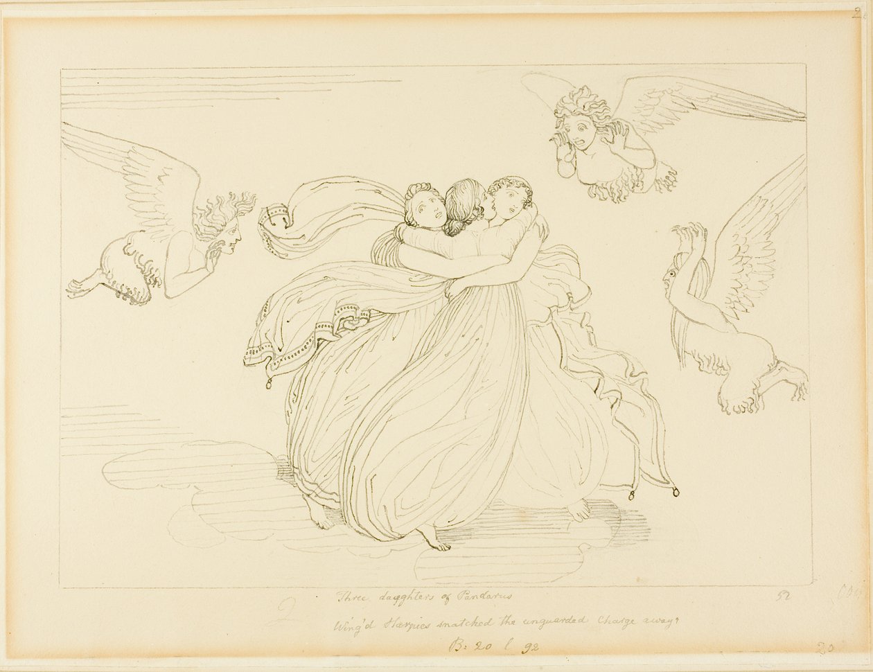 Die Harpyien und die Töchter des Pandarus von John Flaxman