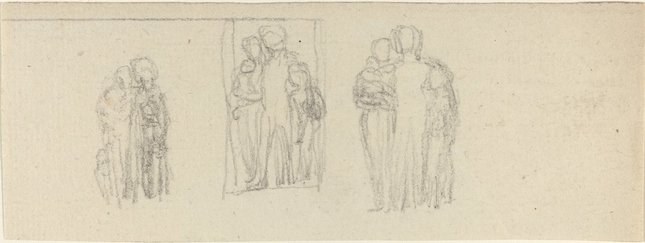 Drei Gruppen von Figuren (Eltern und Kinder?) von John Flaxman