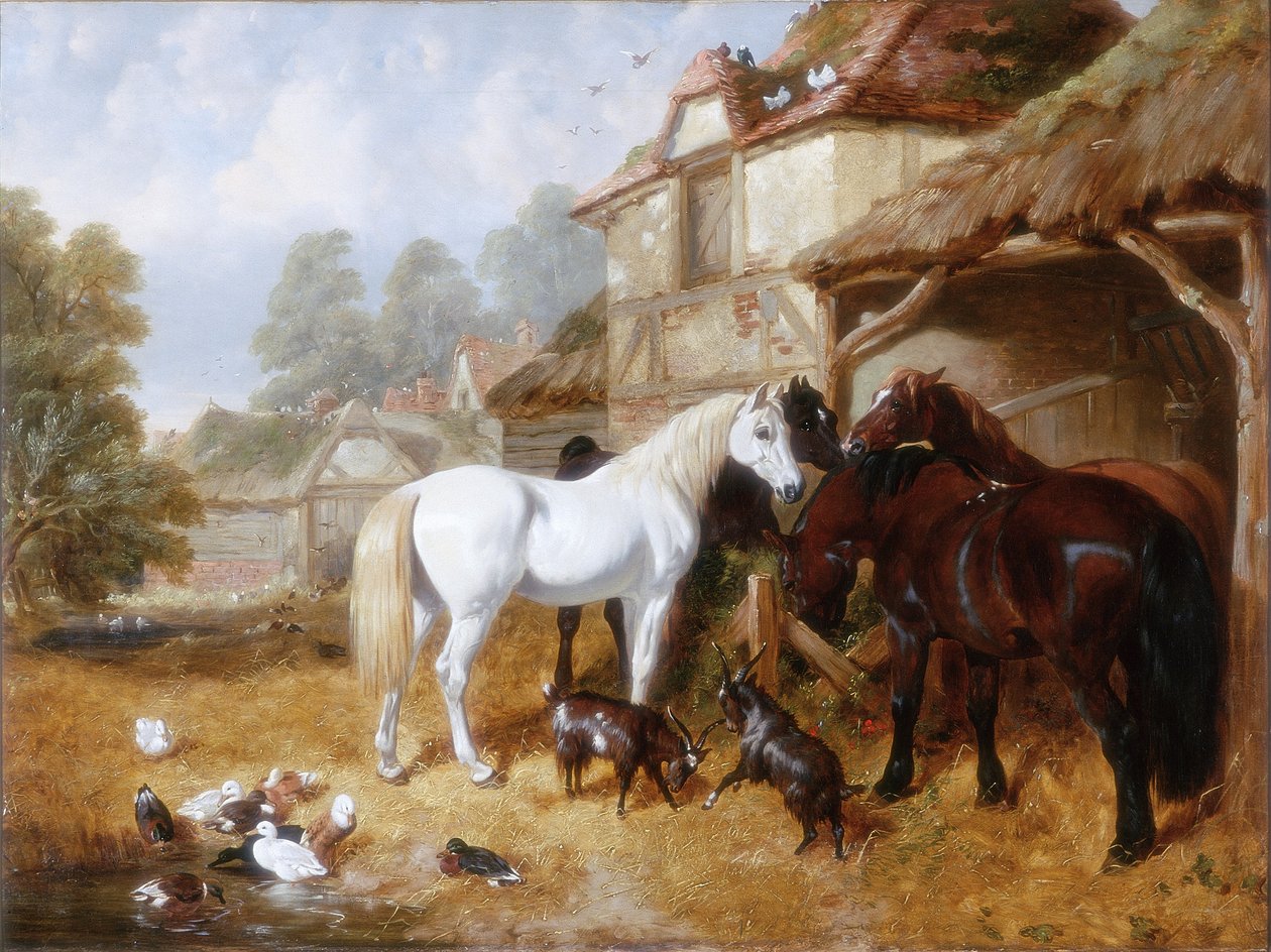 Pferde in einem Bauernhof von John Frederick Herring Senior