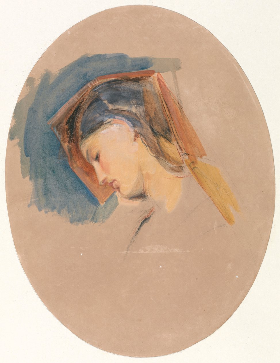 Kopf einer jungen Frau von John Frederick Lewis