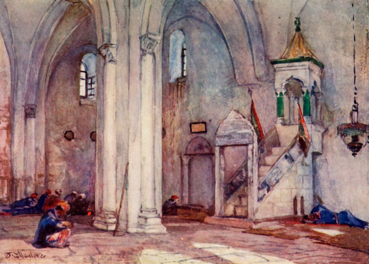Innenansicht der Moschee in Samaria, 1902 von John Fulleylove