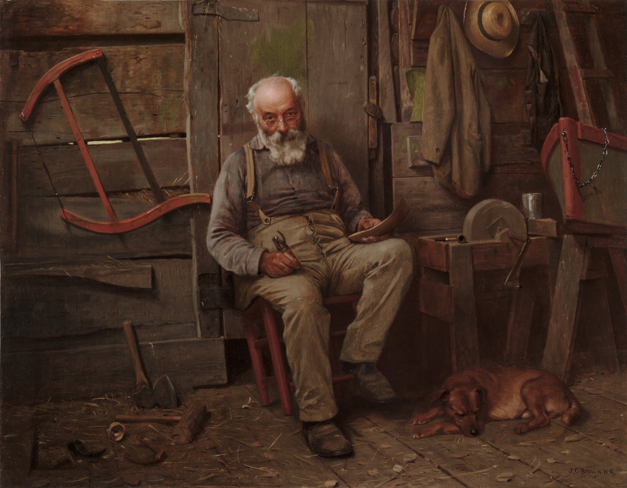 Bootsbauer, ca. 1904 von John George Brown