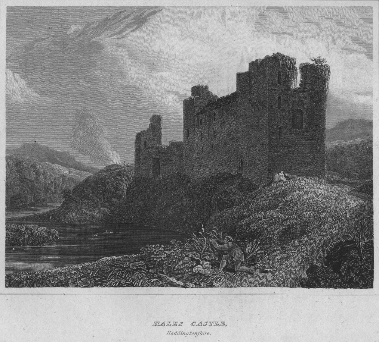 Hales Castle, Haddingtonshire, 1814 von John Greig