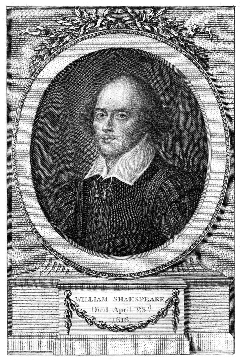 William Shakespeare, englischer Dichter und Dramatiker, 1820 von John Hall